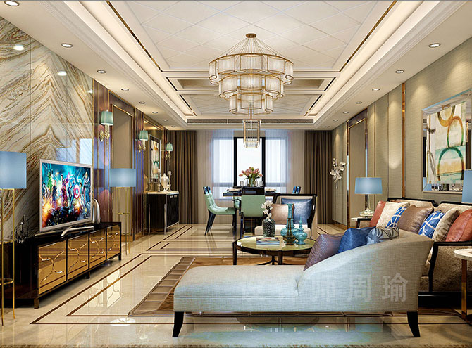 澳门金沙av品善网世纪江尚三室两厅168平装修设计效果欣赏